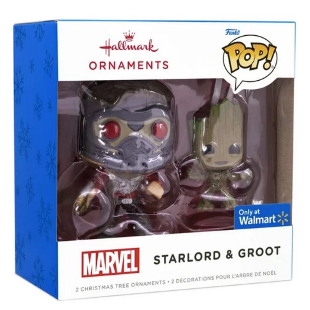 Hallmark Marvel Funko Pop! Ornament Guardians of the Galaxy Starlord and Groot